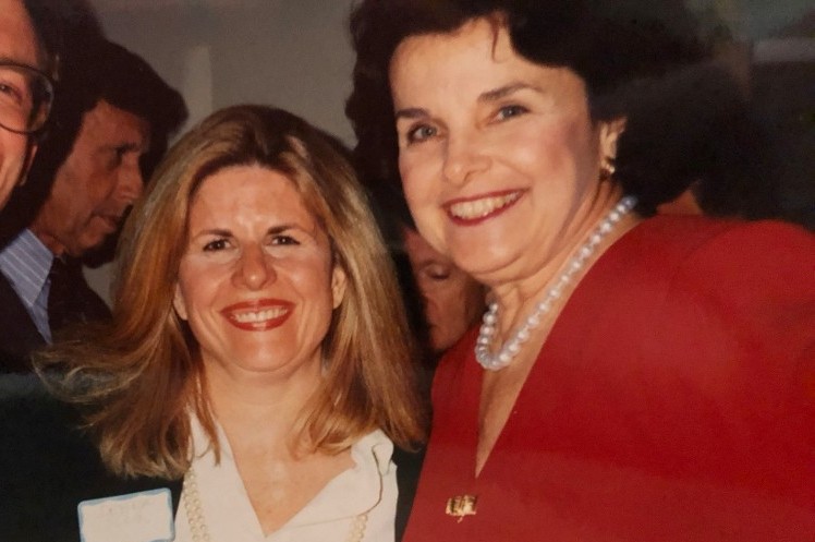 Debra Olson with Senator Dianne Feinstein in 1988