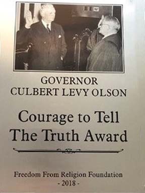 Governor Elect Culbert Levy Olson being sworn in